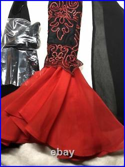 18 Tonner Evangeline Ghastly Outfit Dearly Departed Red Gown Heels Jacket M33