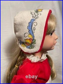 2014 18 Tonner Doll OOAK Hand Sewn Hand Painted Red and White Swedish Outfit