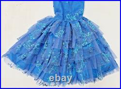 2 MS DEE DOLL DRESSES BLUE With RHINESTONES, LACE, GLITTER FIT LARGER TONNER DOLLS 2 MS DEE DOLL DRESSES BLUE With RHINESTONES, LACE, GLITTER FIT LARGER TONNER DOLLS