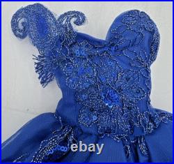 2 MS DEE DOLL DRESSES BLUE With RHINESTONES, LACE, GLITTER FIT LARGER TONNER DOLLS 2 MS DEE DOLL DRESSES BLUE With RHINESTONES, LACE, GLITTER FIT LARGER TONNER DOLLS