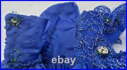 2 MS DEE DOLL DRESSES BLUE With RHINESTONES, LACE, GLITTER FIT LARGER TONNER DOLLS 2 MS DEE DOLL DRESSES BLUE With RHINESTONES, LACE, GLITTER FIT LARGER TONNER DOLLS