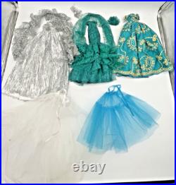 3 Ms Dee Doll Dresses Teal & Green Sequin, Silver Glitter Fit Larger Tonner Doll