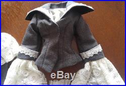 Evangeline Ghastly Outfit'dead Silent' Grey Suit With A Lacy Trim Pretty