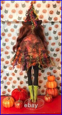 Oak couture cape and hat outfit for 16 Tonner and similar fashion dolls