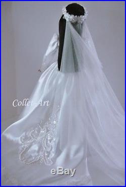 Ooak Gown Dress Outfit Tonner 22 American Model Wedding Beads Collet-art