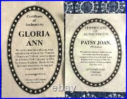 Pair Of Effanbee Robert Tonner Reproductions Gloria Ann V709 & Patsy Joan Mv248