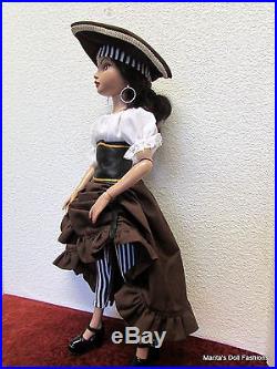 Pirate outfit for Ellowyne Wilde Hearts- Red/white-16 Tonner Dolls-Fashion