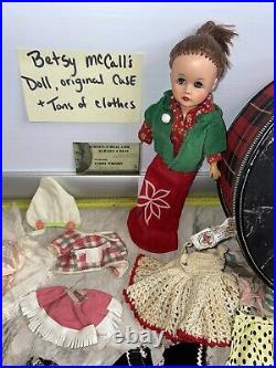 Sweet Betsy McCall Pretty Pac Plaid Case 1950's MINI REVLON Doll 10 Outfits & +
