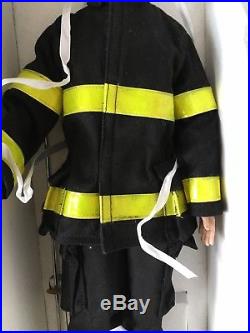 TONNER MATT 17 Vinyl DOLL Dressed in the Hero Fireman outfit with Helmet & Stand