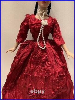 Tonner Doll Margaret With Red Dress Dark Hair Blue Eyes With Outfit