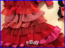 Tonner Ellowyne'Florid and Fussy' outfit red layers ruffles butterfly tulle New