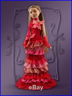 Tonner Ellowyne'Florid and Fussy' outfit red layers ruffles butterfly tulle New