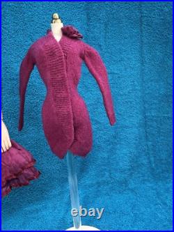Tonner Tyler Doll Aubergine Coat Dress Panyhose Shoes Earrings Scarf Crisp Clean Tonner Tyler Doll Aubergine Coat Dress Panyhose Shoes Earrings Scarf Crisp Clean